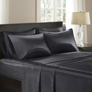 100% Polyester Satin Solid Sheet Set, SHET20-507