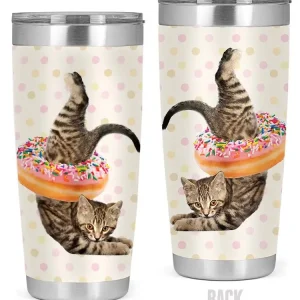 Funny Cat With A Donut Tumbler -SPIdeals Designs
